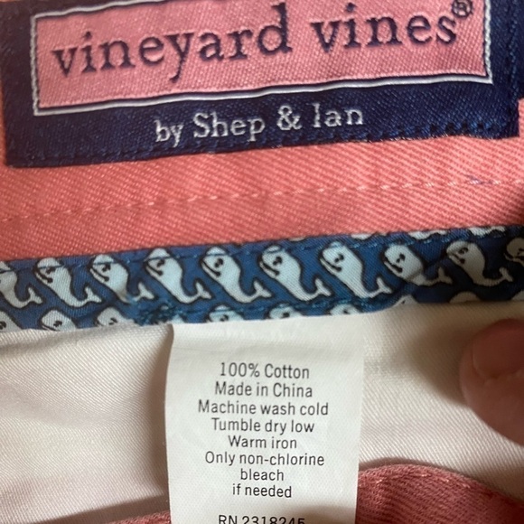 Vineyard Vines Club Pants Mens 35x32 Pink Chino Straight Leg - Picture 6 of 7